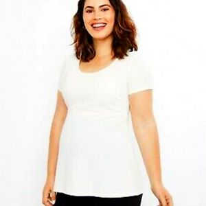 Textured White Peplum Maternity Top